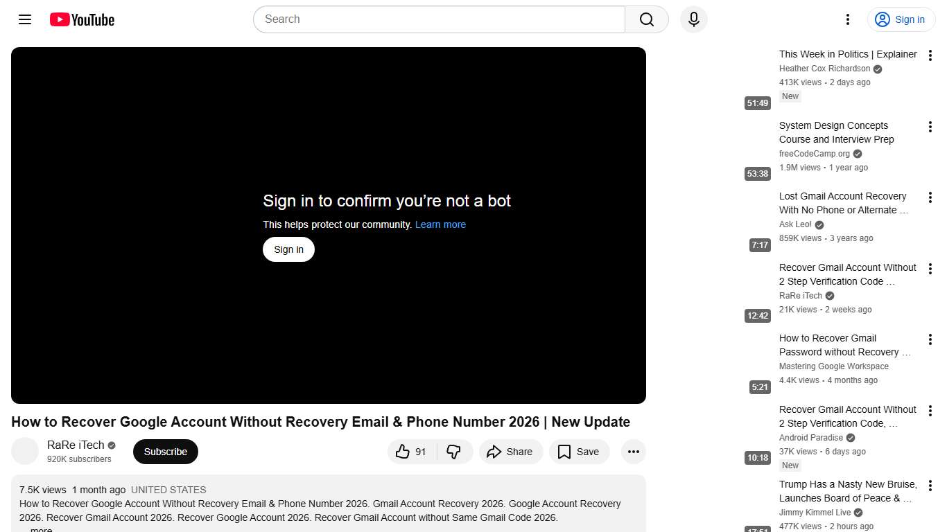 How to Recover Google Account Without Recovery Email & Phone Number 2026 New Update - YouTube